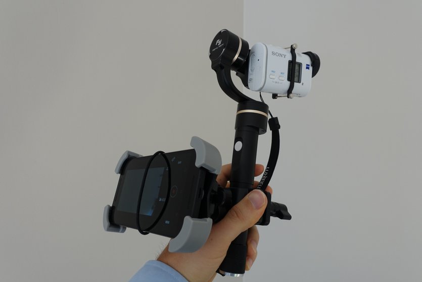 Sony X1000v with gimbal and phone