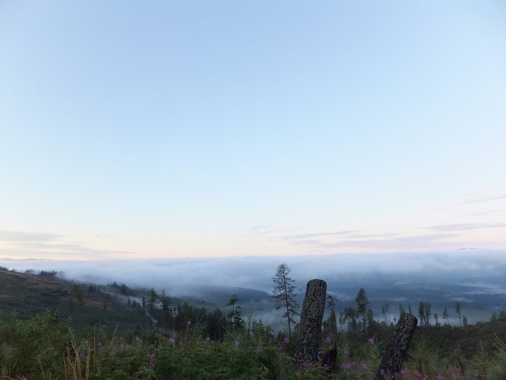 early morning view from route to krivan