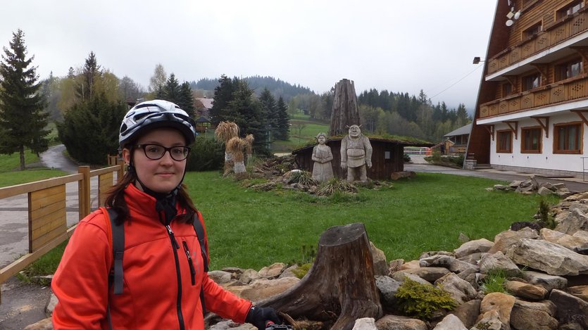 Mountain biking in Silesian Beskid mountains, Poland