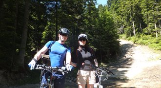 Biking in Island Beskid mountains, Poland