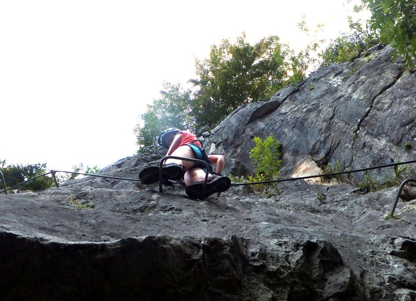 klettersteig, via ferrata in Weißbach, Austrian Alps, Salzburg region