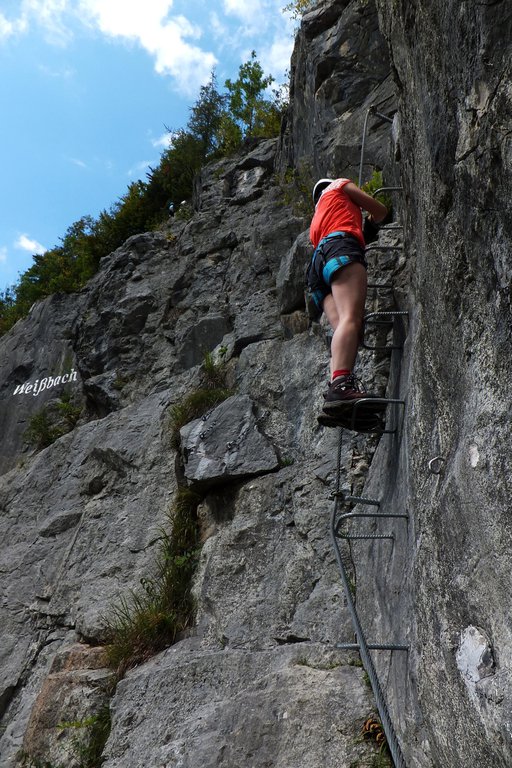 klettersteig, via ferrata in Weißbach, Austrian Alps, Salzburg region