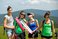Hiking bachelorette party in the mountains