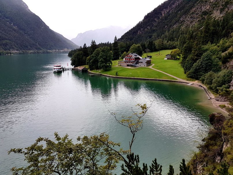 Gaisalm and Boat Achensee C Travel Tyrol. Lake Achen. Austrian Alps