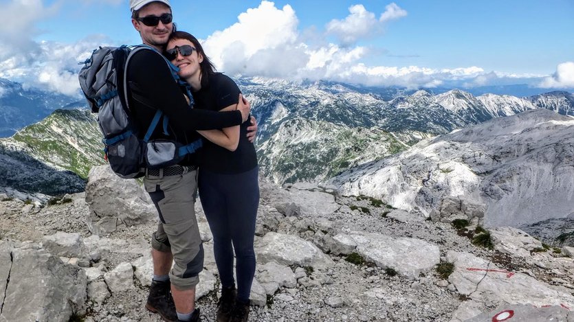 Hiking in Julian Alps - KRN peak in Slovenia