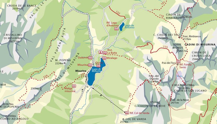 Hiking trails around Misurina