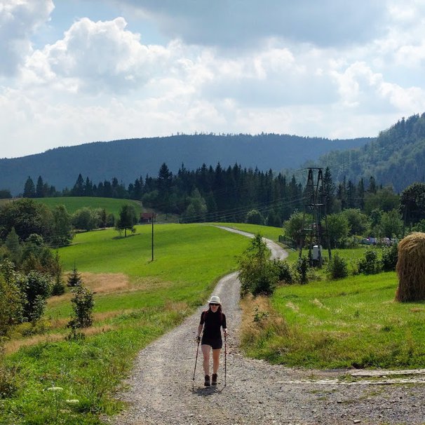 Hiking in Beskidy mountains in southern Poland