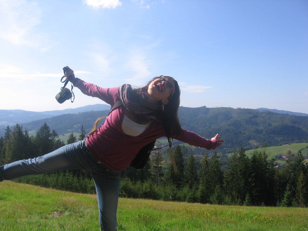 Hiking in Silesian Beskid mountain range in Poland
