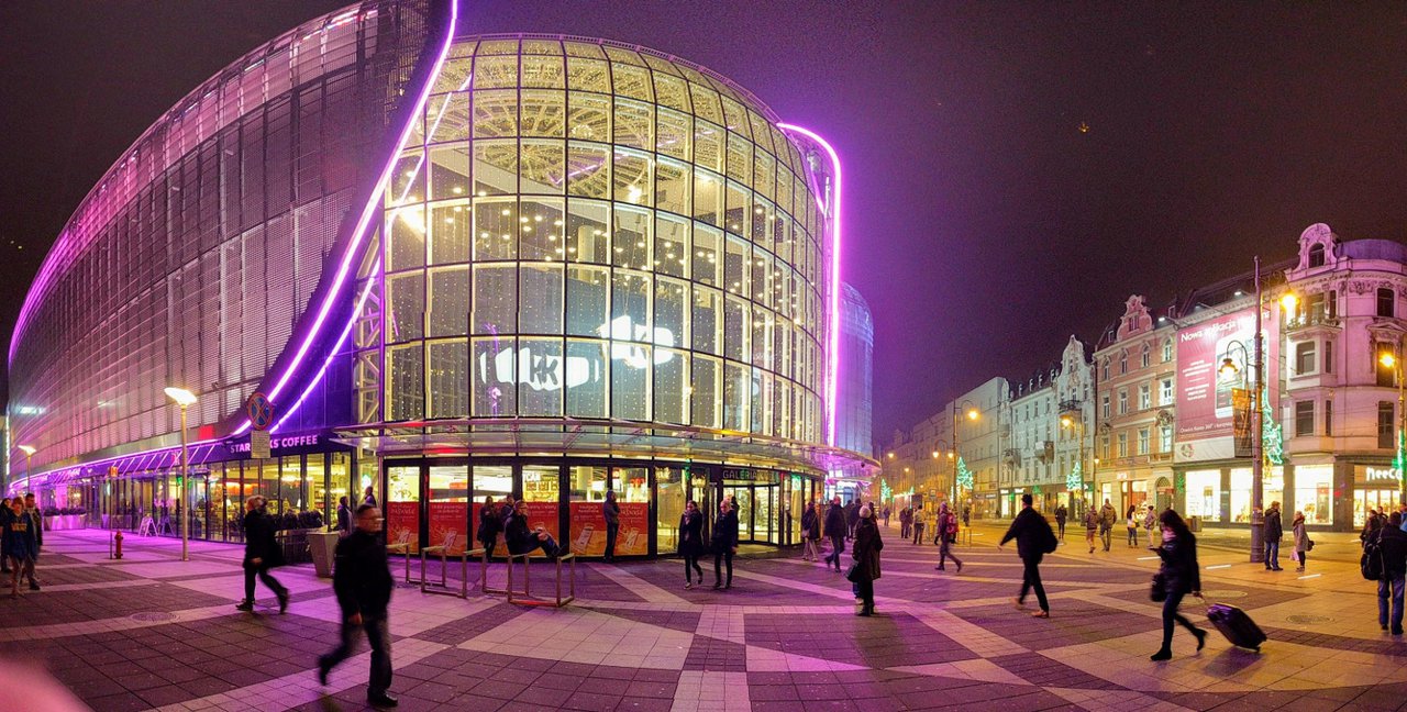 Katowice city at night