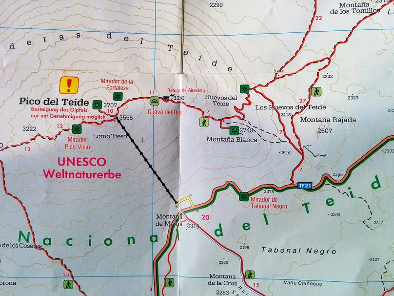 Montana Blanca map - Teide National Park
