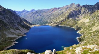 Best hikes in Europe. Pyrenees mountain lake.