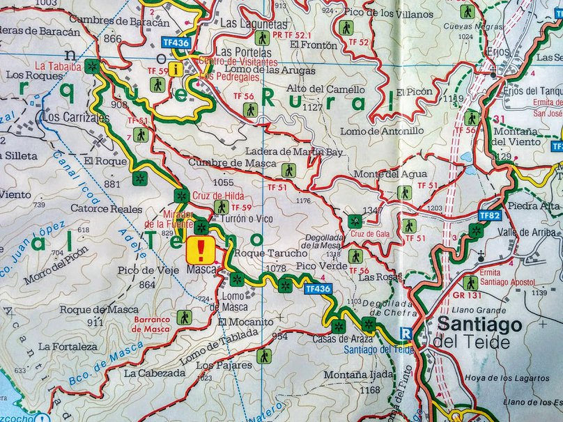 Santiago Del Teide and Masca map