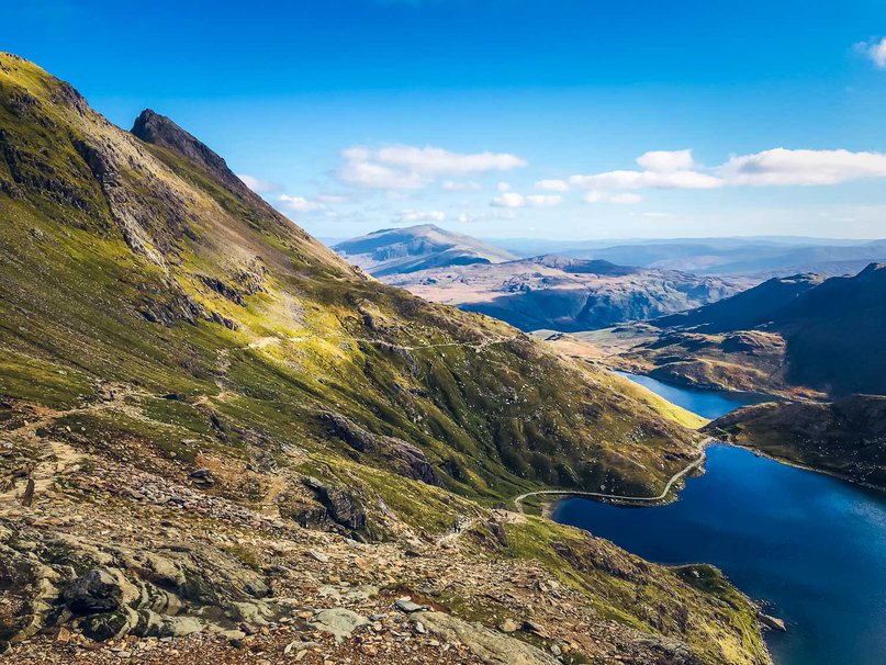 Snowdon in Snowdonia National Park - mountains in Wales. Best hikes UK