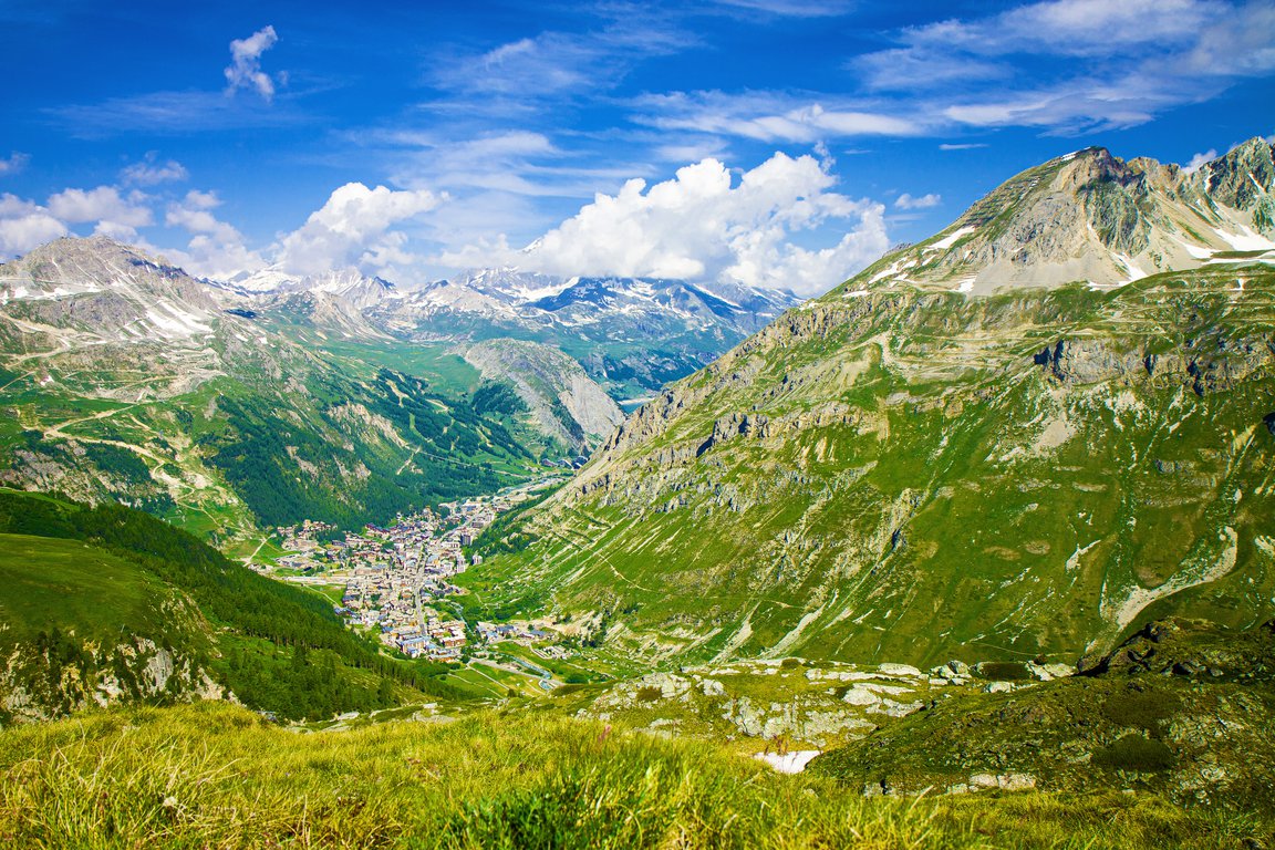 Val d'Isere France seen from Col de l'Iseran road