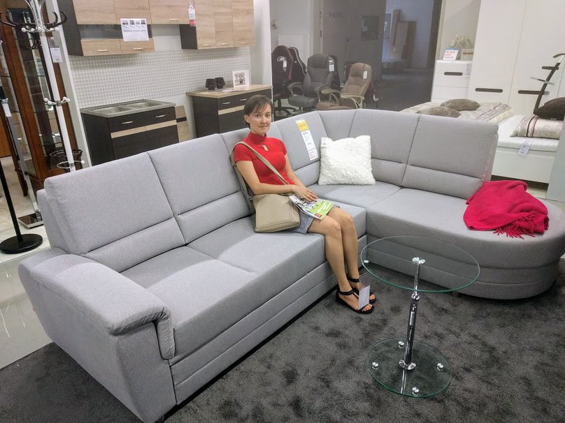 Big light grey sofa