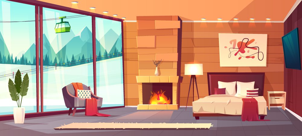 online booking hotel room in mountains