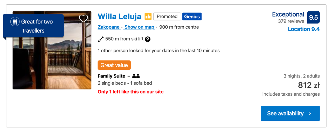 booking with genious property