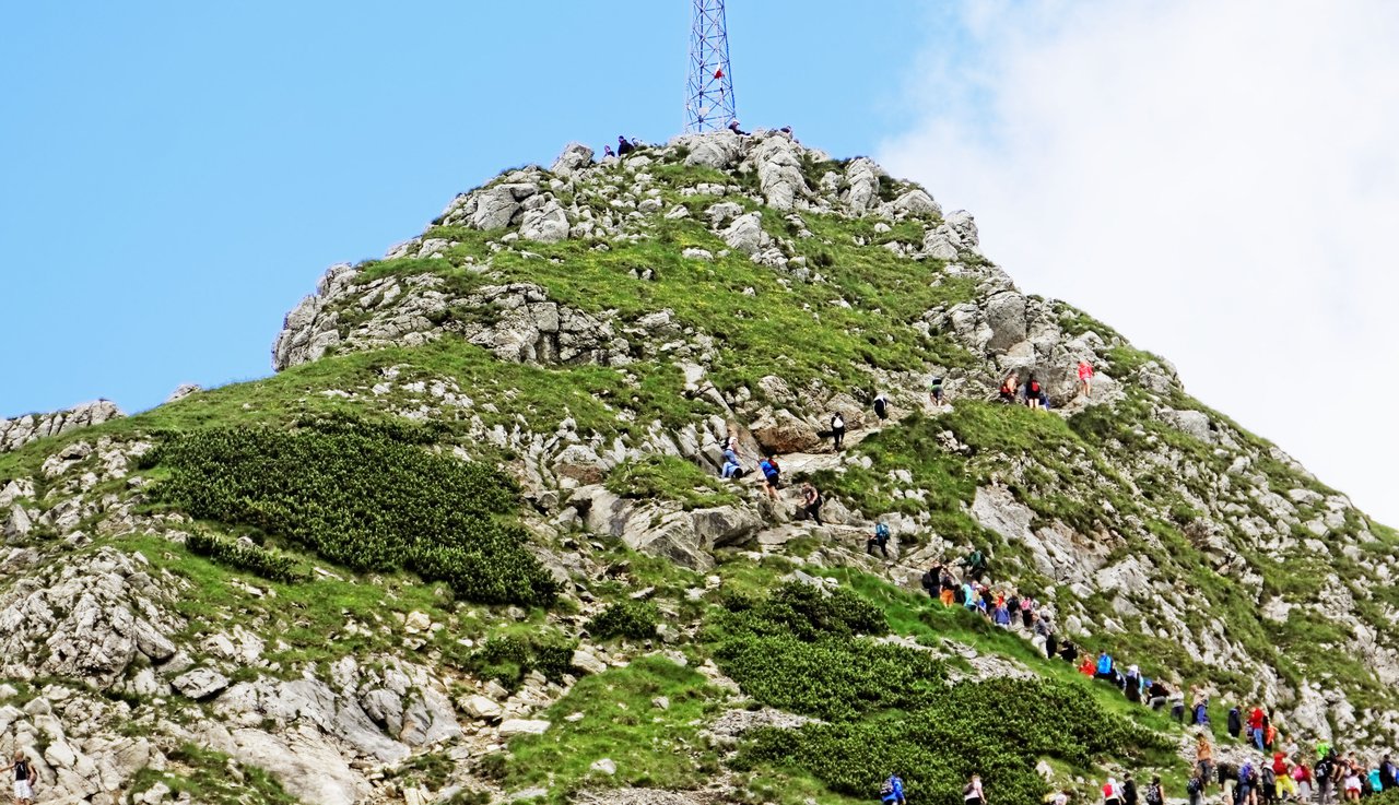 chains on the Giewont peak