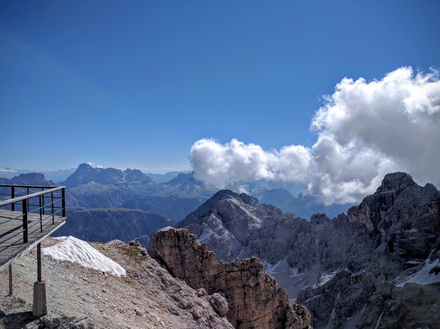 Amazing view from Forcella de Staunies, Cristallo group, near Cortina d'Ampezzo