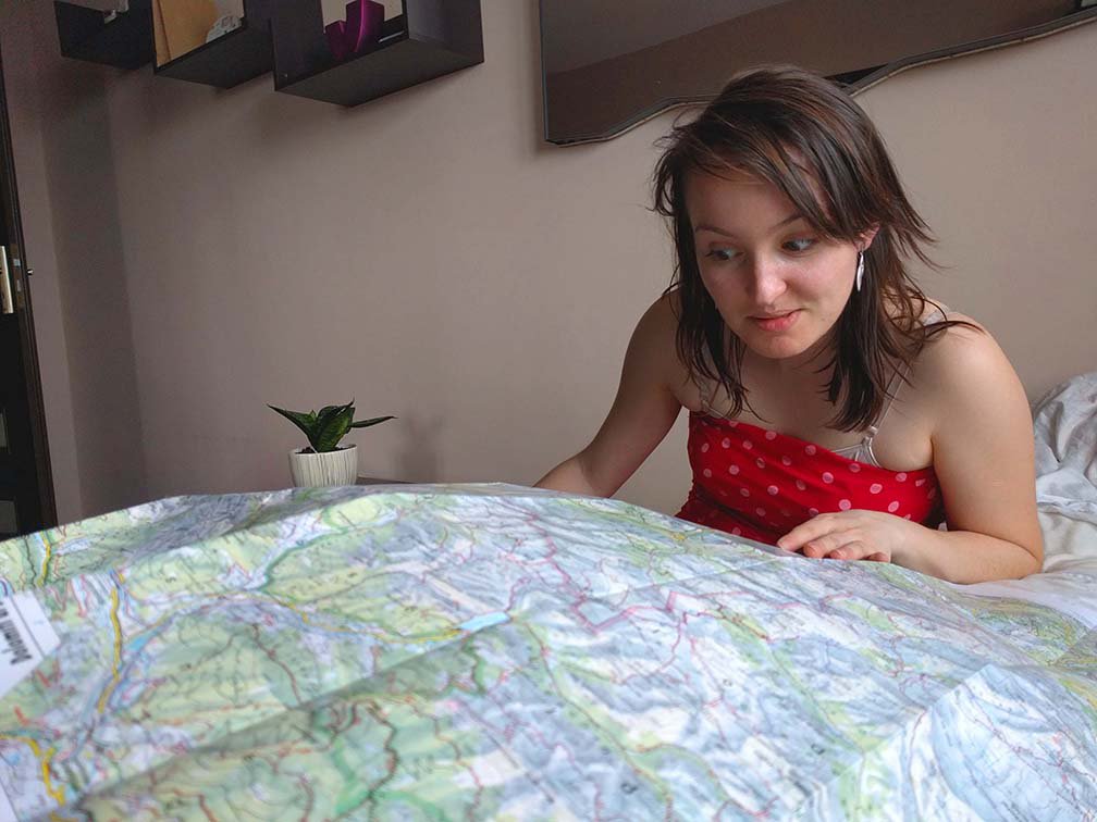 joanna is planning her next trip with map