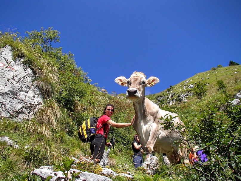 Hiking in Julian Alps near Tolmin, Slovenia