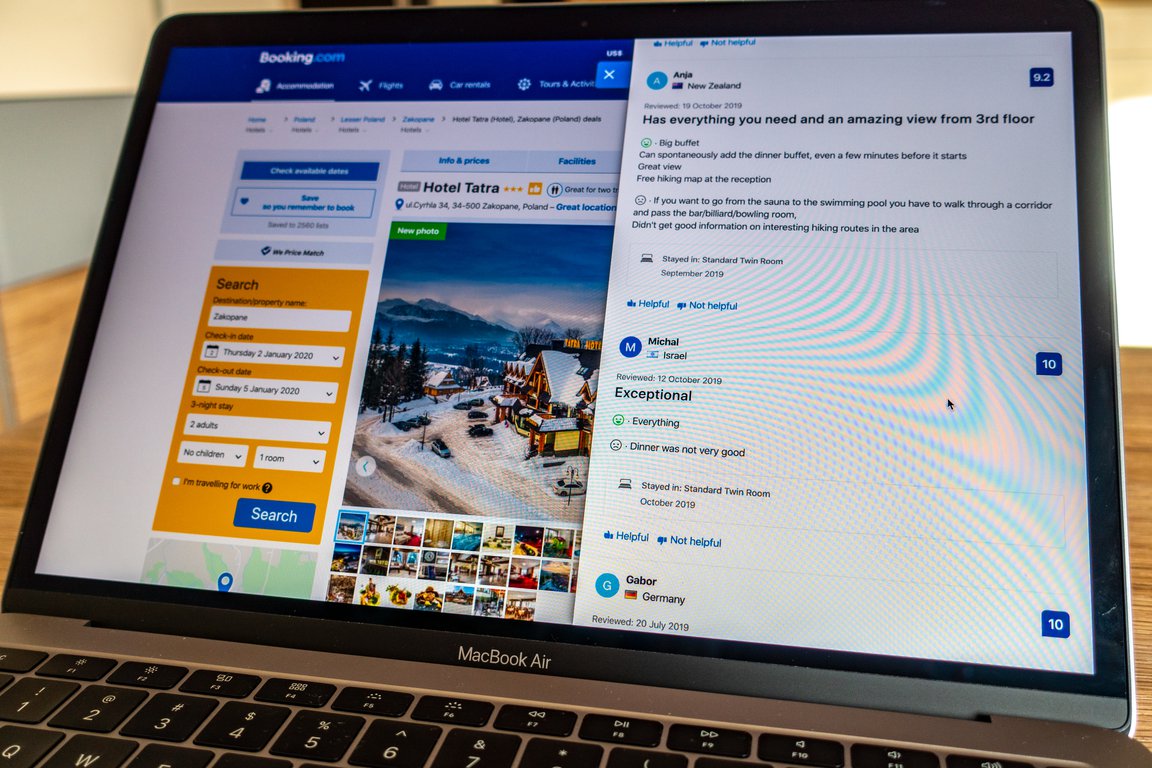 reviews on booking com