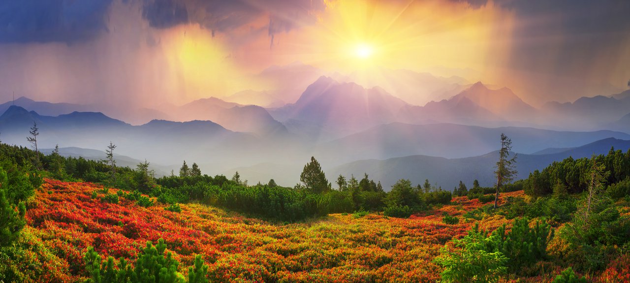 Sunrise in the mountains