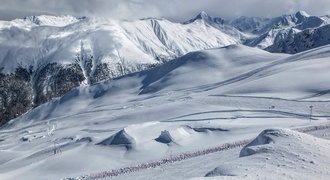 Skiing in italy Livigno Carosello montains slope