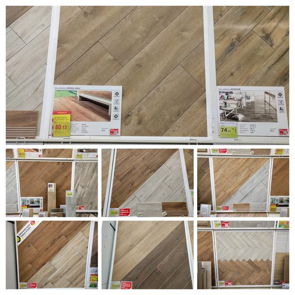 Wooden-like floor tiles
