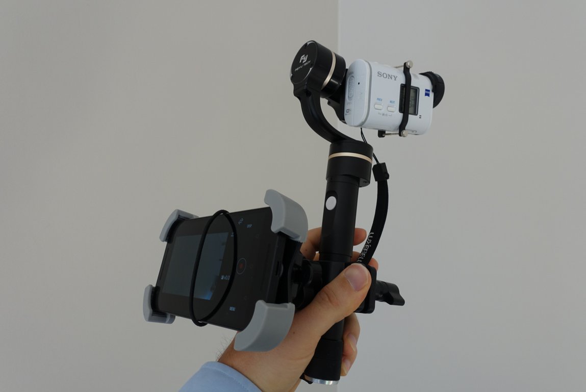 Sony X1000v with gimbal and phone