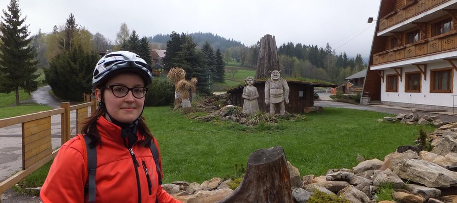 Mountain biking in Silesian Beskid mountains, Poland
