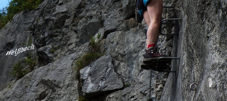 klettersteig, via ferrata in Weißbach, Austrian Alps, Salzburg region