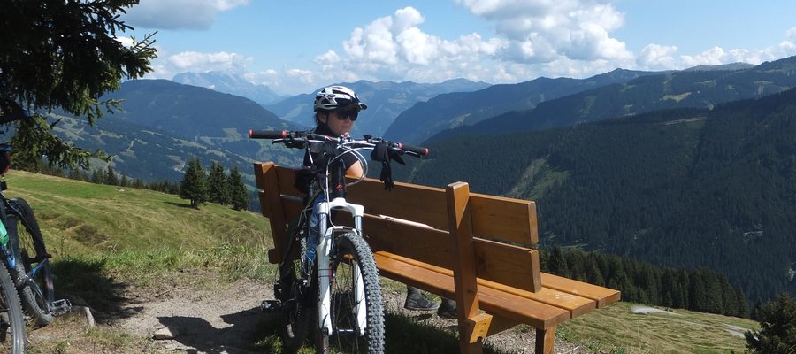 Bike riding in Saalbach, Austrian Alps