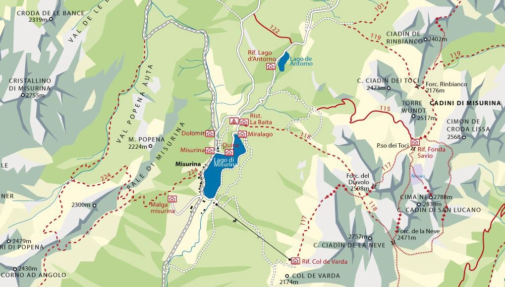 Hiking trails around Misurina