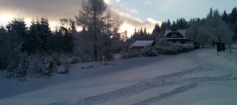skiing in Wisla, Beskid mountains in southern Poland