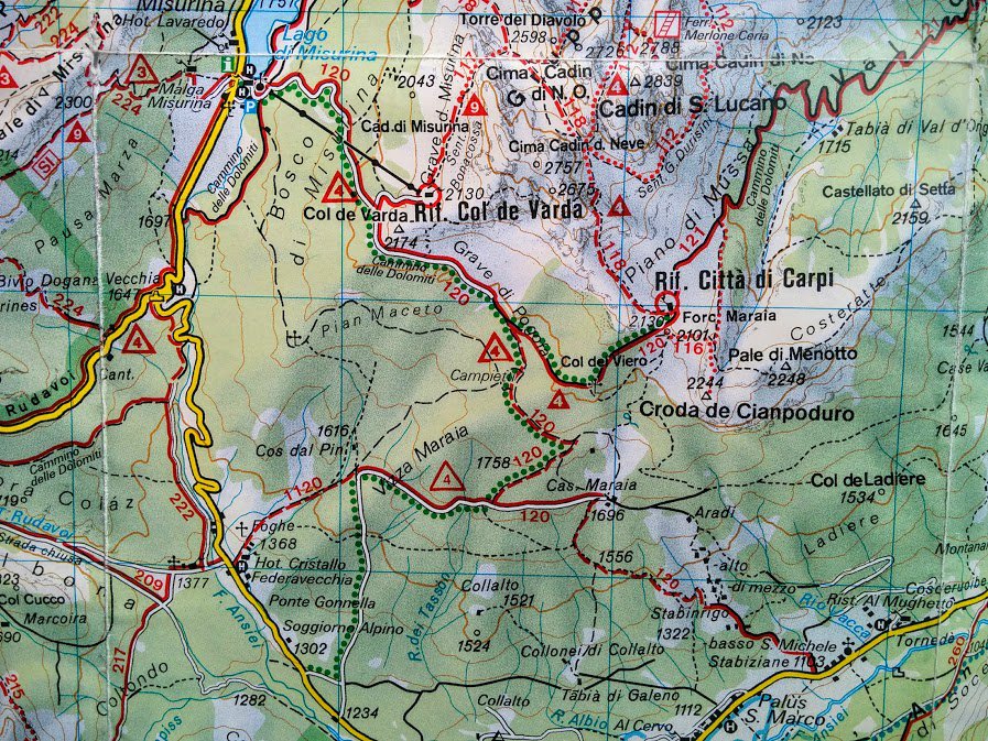 Hiking trails near Misurina - Rifugio Città di Carpi (C.A.I)