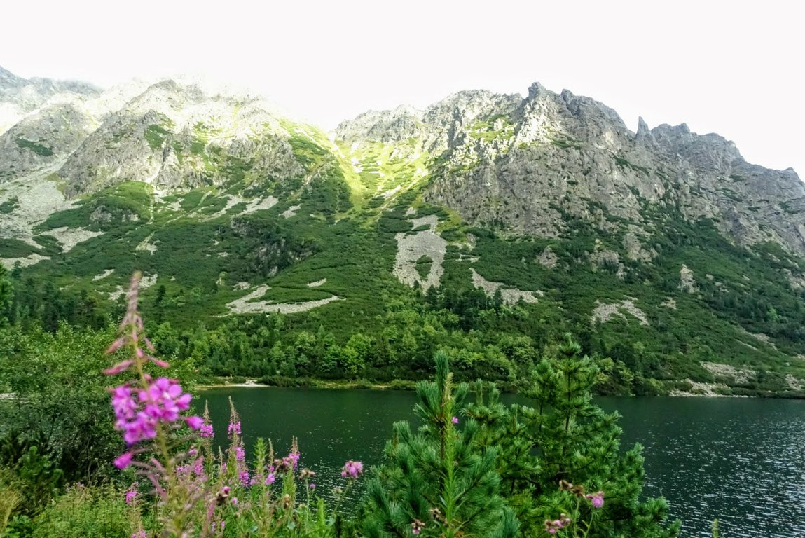 Popradské Pleso on a cloudy day, Slovakia