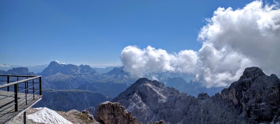 Amazing view from Forcella de Staunies, Cristallo group, near Cortina d'Ampezzo