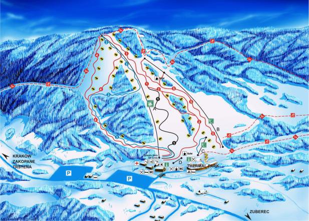 skiing in Oravice Meander Park, Slovakia