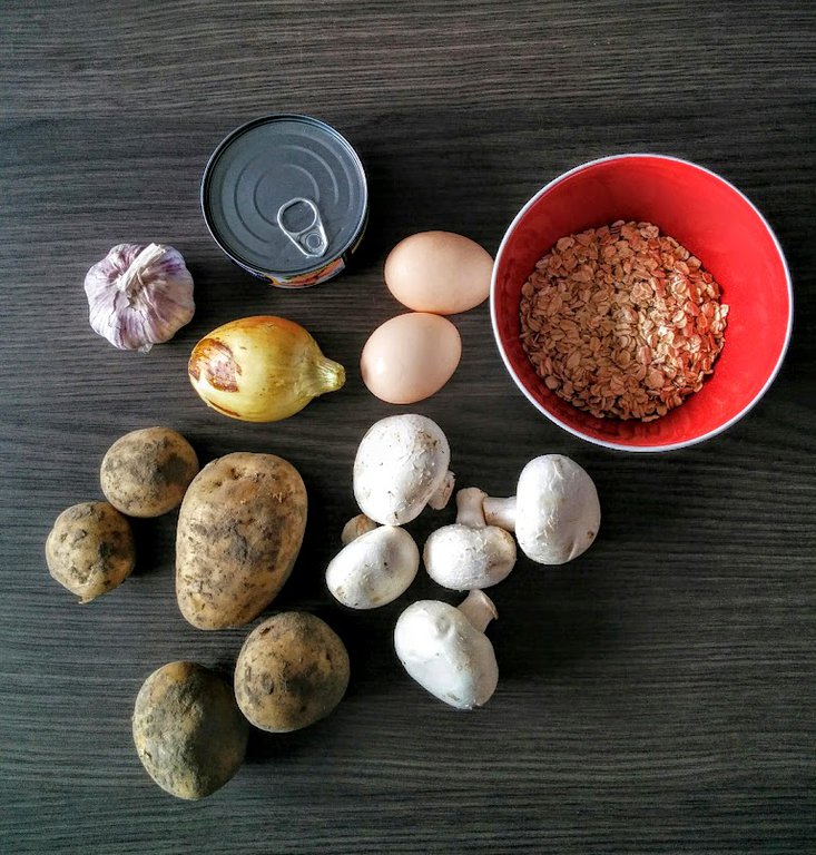 Ingredients for fish cakes