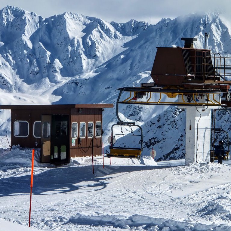 Winter landscape -skiing in Livigno, Italy