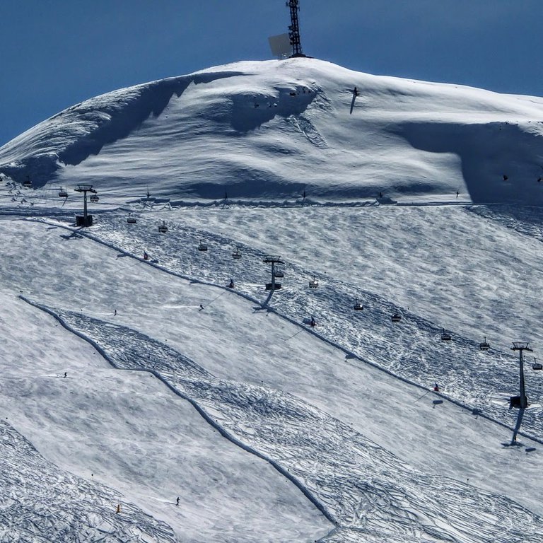 Winter landscape -skiing in Livigno, Italy